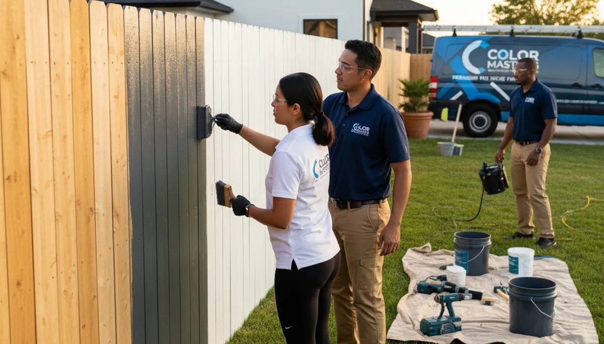 Professional fence painting in Mansfield MA by expert painters protecting wood from New England weather