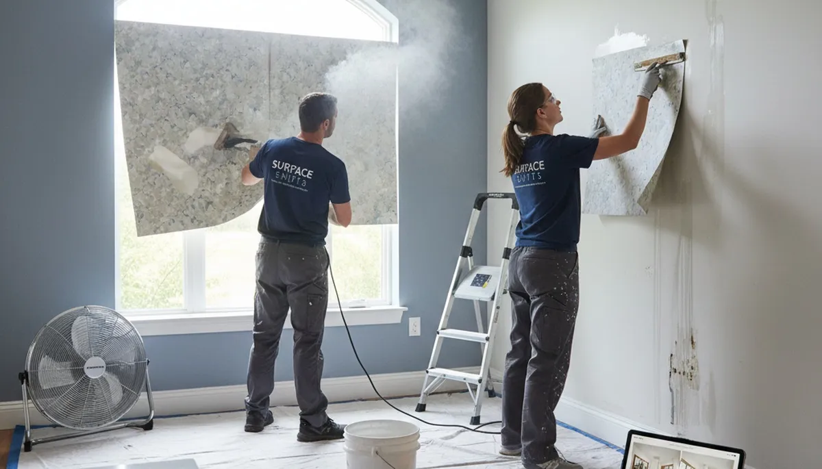 Professional wallpaper removal and wall prep by expert painters in Mansfield, MA homes